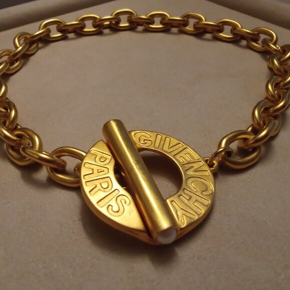 Givenchy Vintage Paris Chunky Chain Necklace Faux Pearls - Picture 7 of 17